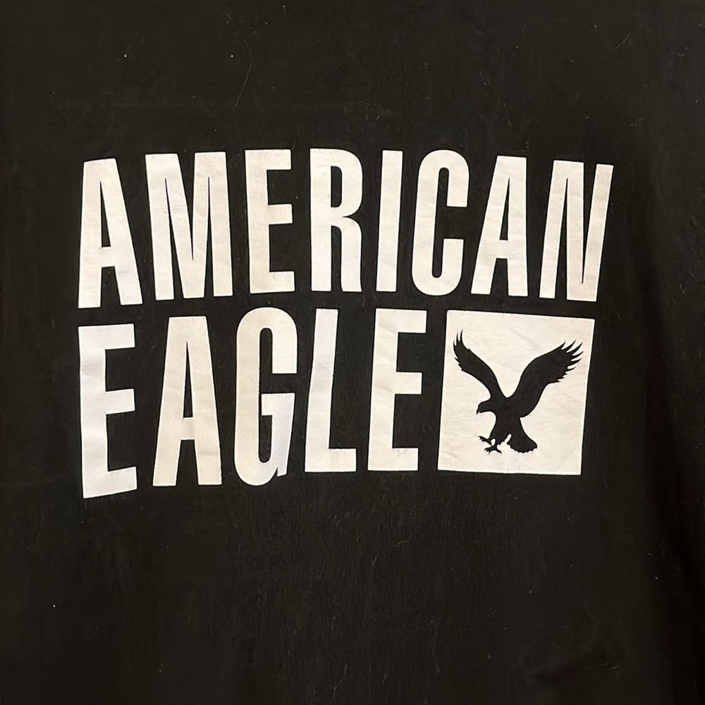 American Eagle Black Graphic Casual Tee, Standard Fit, Size Large - Picture 3 of 9